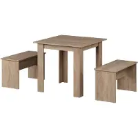 Vicco Sentio Eettafel set – 80 x 80 cm met 2 banken Sonoma