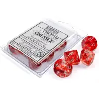 Chessex Nebula rood/zilver Luminary D10 Dobbelsteen Set (10 stuks)