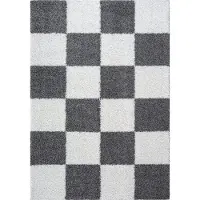 Muratap Milano geblokt hoogpolig vloerkleed modern creme 140x200 cm