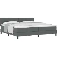 vidaXL Boxspring bed met hoofdeinde Donkergrijs 200 x 200 cm Stof