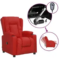 vidaXL Fauteuil verstelbaar elektrisch kunstleer wijnrood