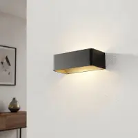 Artdelight Design wandlamp Mainz rechthoek zwart goud
