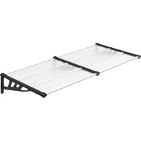 vidaXL Overkapping voor deur, zwart en transparant, 199x90 cm, polycarbonaat