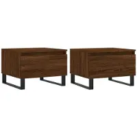 vidaXL Salontafels, 2 stuks, bruin, eikenlook, 50x46x35 cm, houtvezel