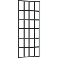 vidaXL Schuifdeur 76x205 cm ESG-glas en aluminium zwart