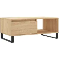 vidaXL Salontafel 90x50x36,5 cm bewerkt hout sonoma eikenkleurig