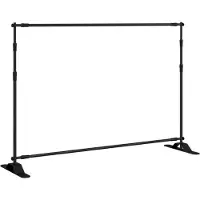 vidaXL Achtergrondstandaard 305x243 cm staal zwart