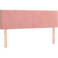 vidaXL Hoofdborden 144x5x78/88 cm fluweel roze