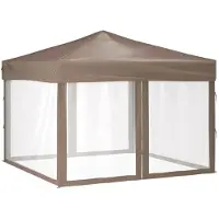 vidaXL Partytent inklapbaar met zijwanden 3x3 m taupe