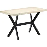 vidaXL Eettafel 120x60x75 cm massief mangohout wit