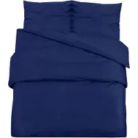 vidaXL Dekbedovertrekset 135x200 cm microvezel marineblauw