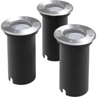 vidaXL LED inbouwspots voor buiten, 3 stuks, rond