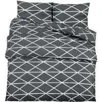 vidaXL Beddengoedset, grijs, 200x200 cm, katoen