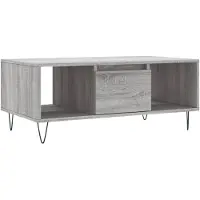 vidaXL Salontafel grijs Sonoma, 90x50x36,5 cm, houtvezel