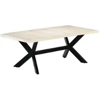 vidaXL Eettafel 200x100x75 cm massief mangohout wit