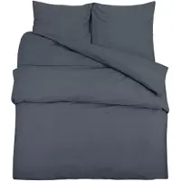 vidaXL Dekbedovertrekset 155x220 cm katoen antracietkleurig