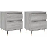 vidaXL Nachtkastjes 2 st 40x35x50 cm bewerkt hout grijs sonoma eiken