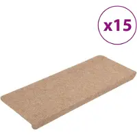 vidaXL Trapmatten zelfklevend 15 st 65x24,5x3,5 cm beige