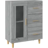 vidaXL Dressoir 69,5x34x90 cm bewerkt hout grijs sonoma eikenkleurig