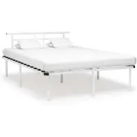 vidaXL Bedframe metaal wit 140x200 cm