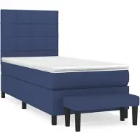 vidaXL Boxspring met matras stof blauw 80x200 cm