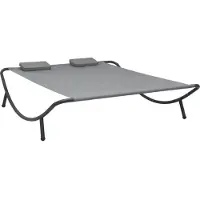 vidaXL Loungebed stof antraciet