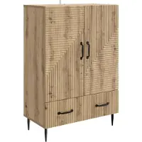 vidaXL Dressoir Artisanaal eiken 66 x 34,5 x 95 cm Bewerkt hout