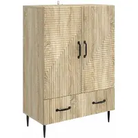 vidaXL Dressoir met lade Sonoma Eiken 66 x 34,5 x 95 cm Bewerkt hout