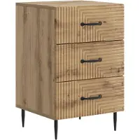 vidaXL - Nachtkastje - Artisanaal - eiken - 43 - x - 41 - x - 66,5 - cm - Bewerkt - hout