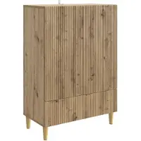vidaXL Dressoir Artisanaal eiken 66 x 34,5 x 95 cm Bewerkt hout