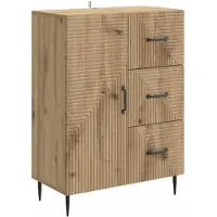 vidaXL Dressoir Artisanaal eiken 66 x 34,5 x 89,5 cm Bewerkt hout
