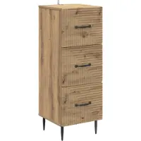 vidaXL Ladekast 33 x 34,5 x 89,5 cm Bewerkt hout Artisanaal eiken