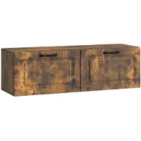 vidaXL Wandmontage TV-kast Gerookt eiken 98 x 31 x 30 cm Bewerkt hout