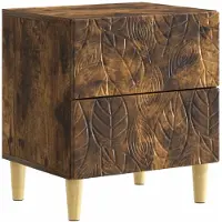 vidaXL - Nachtkastje - Gerookt - eiken - 43 - x - 34,5 - x - 48 - cm - Bewerkt - hout