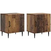 vidaXL Nachtkastje 2 st Oud hout 43 x 34,5 x 50 cm Bewerkt hout