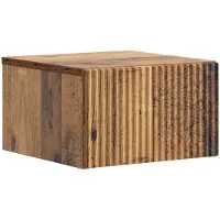 vidaXL Muurbevestigde Nachttafel Oud hout 33 x 34,5 x 20 cm