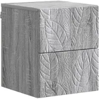 vidaXL - Muurbevestigde - Nachttafel - Grijs - Sonoma - 34,5 - x - 33 - x - 40 - cm
