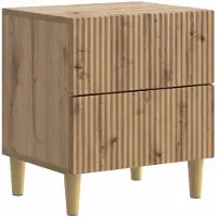 vidaXL Nachtkastje Artisanaal eiken 43 x 34,5 x 48 cm Bewerkt hout