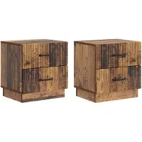vidaXL Nachtkastje 2 st Oud hout 43 x 34,5 x 44,5 cm Bewerkt hout