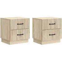 vidaXL Nachtkastje 2 st Sonoma Eiken 43 x 34,5 x 44,5 cm Bewerkt hout