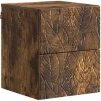 vidaXL - Muurbevestigde - Nachttafel - Gerookt - eiken - 34,5 - x - 33 - x - 40 - cm