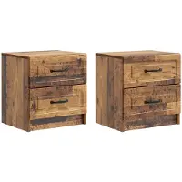 vidaXL Nachtkastje 2 st Oud hout 43 x 34,5 x 44,5 cm Bewerkt hout