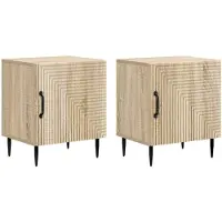 vidaXL Nachtkastje 2 st Sonoma Eiken 43 x 34,5 x 50 cm Bewerkt hout