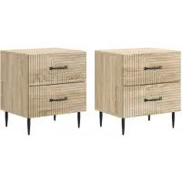 vidaXL Nachtkastje 2 st Sonoma Eiken 43 x 34,5 x 47,5 cm Bewerkt hout