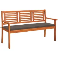 vidaXL Tuinbank voor 3 personen met kussen, 150 cm, massief eucalyptus hout