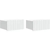 vidaXL Muurbevestigde Nachttafel 2 st Wit 49 x 34,5 x 24 cm
