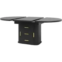 MODFU Uitschuifbare Tafel - Met Opbergruimte En Schuifrail - Modern - MDF - Zwart - 118-158 x 118 x 77 cm