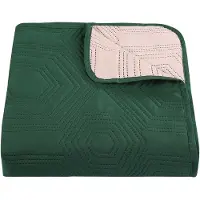 TARA sprei/groen+lichtroze/240x220