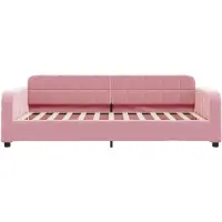 vidaXL Slaapbank met matras 100x200 cm fluweel roze