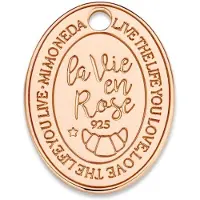 Mi Moneda -MMM ROSE TAG OVAL 20MM 925 SILVER ROSEGOLD PLATED